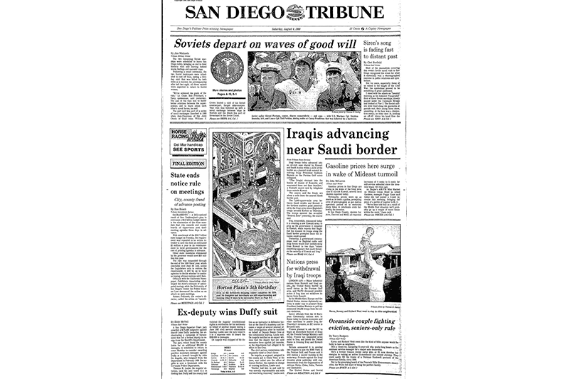 Publicação do Jornal Tribune na Califórnia em 1955
