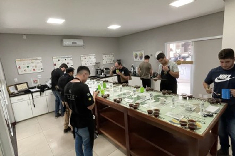 Provadores de Café Avaliando a Qualidade de Amostras de Café