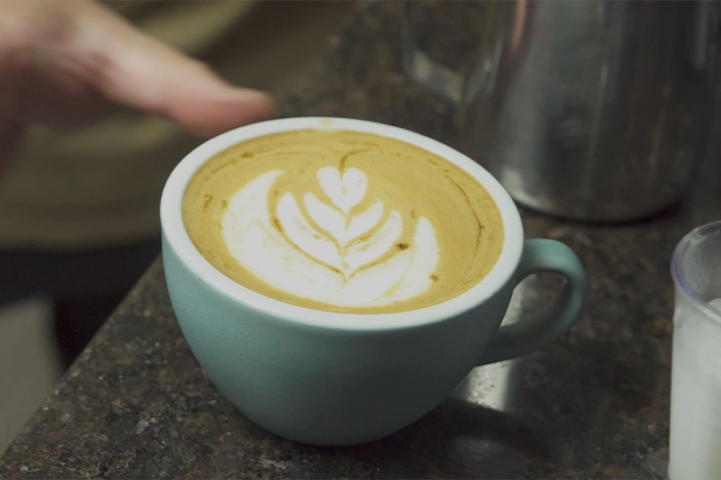 Resultado de uma extração de cappuccino com leite diluído em água