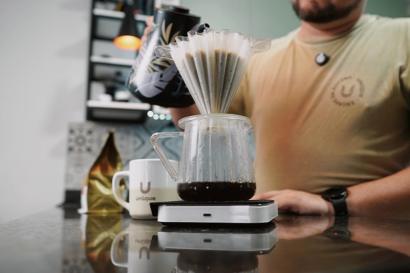 Preparando café no Koar
