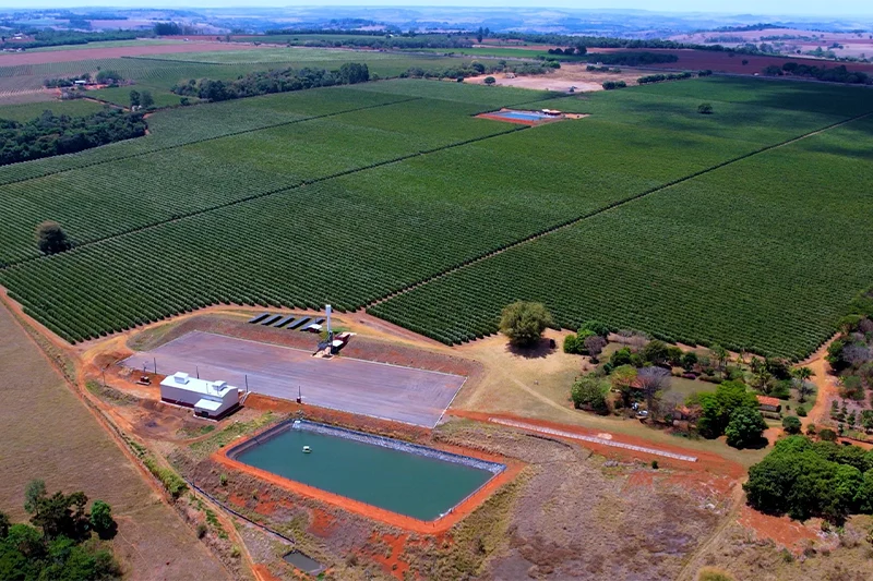 imagem de drone da produção de café no Cerrado Mineiro